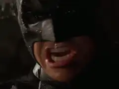 Batman screaming in the rain
