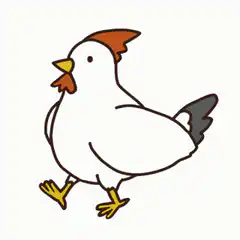 cartoon chicken walking
