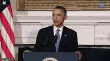Obama gets knocked out at podium
