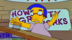 Milhouse explains how gravity works
