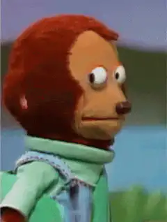 Monkey puppet with wide eyes