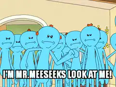 Mr. Meeseeks look at me