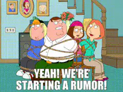 Family Guy tied up starting a rumor