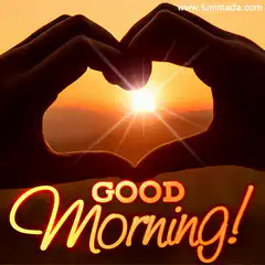 Good Morning Heart Hands Sunrise