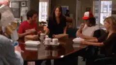 Friends cast throws food at camera