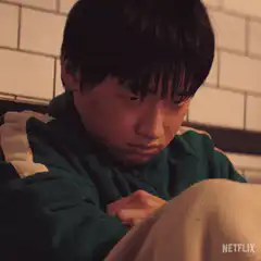 Squid Game player crying
