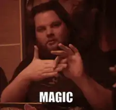 Man doing magic hand gesture