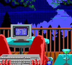 pixel art person typing on computer
