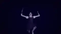 Creepy doll jumps and lunges