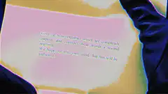 pink paper with text