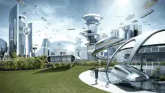 futuristic city concept art
