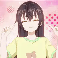Anime girl making cute faces