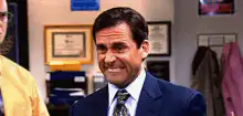 Michael Scott awkward smile