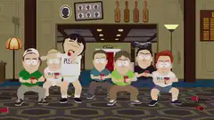 South Park boys dancing in a bar