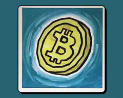Bitcoin coin in swirling blue background