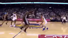 Spurs player steals ball from Warriors player