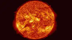 Solar flare erupting from the sun