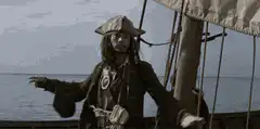 Jack Sparrow puts on his hat