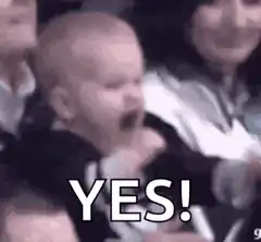 Baby cheering YES!