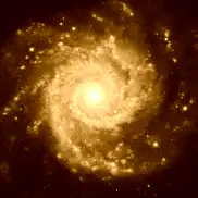 Spinning spiral galaxy