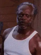 Samuel L. Jackson wide eyes stare