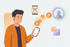 Man sending bitcoin from phone