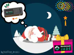 Santa sleeping with Blockstream Jade