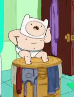 Baby Finn dancing on a barrel