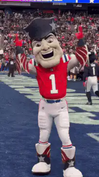 New England Patriots mascot dancing