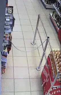 Man pulls chain and knocks over magazine rack