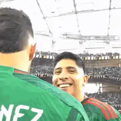 Mexican soccer player smiling and talking