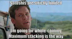 Satoshis are strictly limited Maximum stacking is the way