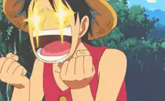Luffy excited with star eyes