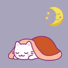 Sleeping cat good night moon