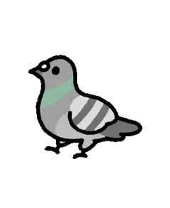 cartoon pigeon walking