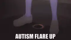 Anime girl with fire aura autism flare up