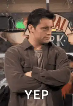 Joey Tribbiani nodding yep