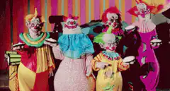 Clowns holding plates
