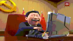 Xi Jinping laughing at computer