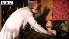 Bishop strangling man in bed