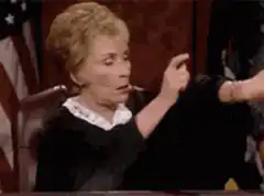 Judge Judy slaps hand