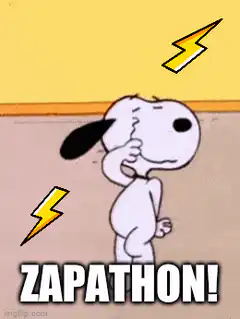 Snoopy getting zapped by lightning