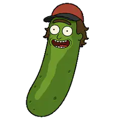 Pickle Rick flips upside down