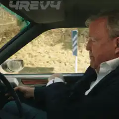 Jeremy Clarkson falls out of car