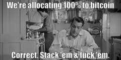 We're allocating 100% to bitcoin