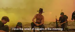 I love the smell of napalm in the morning
