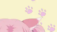 pink cat ears and paw prints