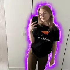 Woman with purple lightning aura