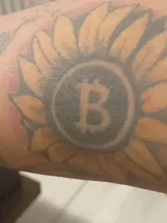 Bitcoin sunflower tattoo