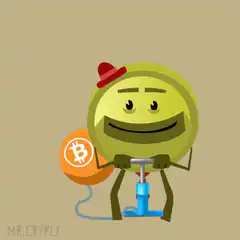Bitcoin balloon inflating